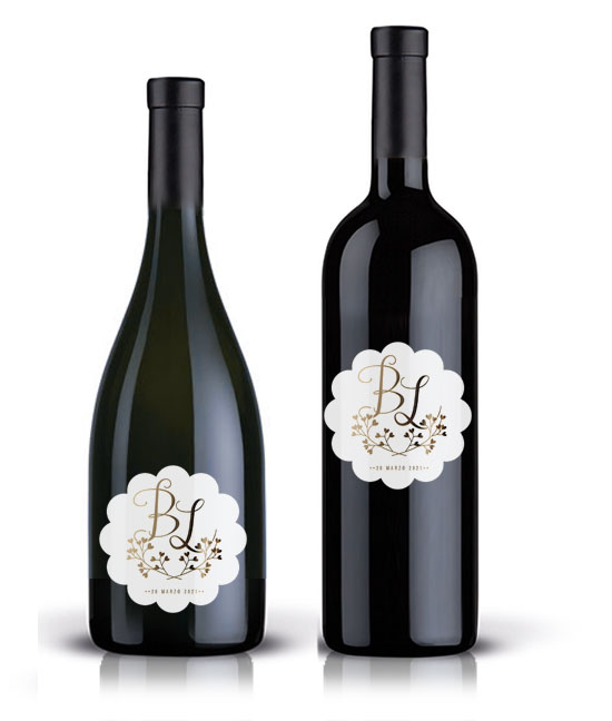 esempi di bottiglie di vino personalizzate con l’etichetta matrimonio M108X