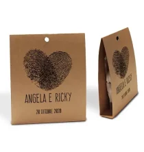 porta-confetti con impronte digitali che formano un cuore (B035V)