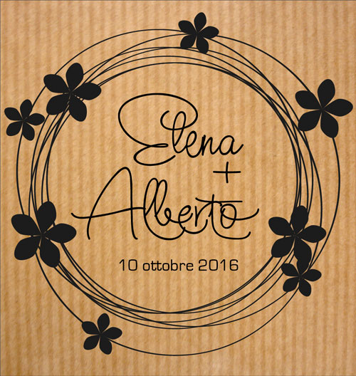 etichetta personalizzata da vino per matrimonio M032V-kraft