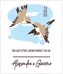 etichetta matrimonio codice M097S, con haiku