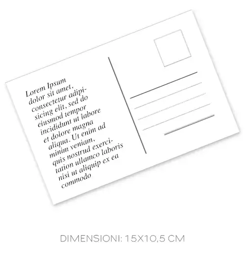 retro cartolina personalizzata CART01 con testo inserito