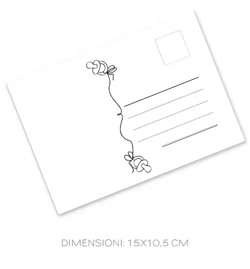 cartolina personalizzata con ciuccio per nascita/battesimo