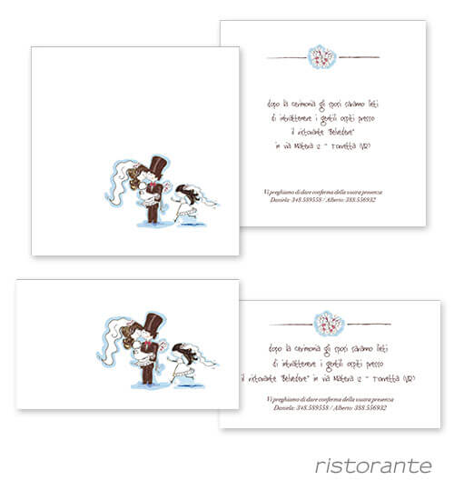 invito P025V per il ristorante nei due formati proposti